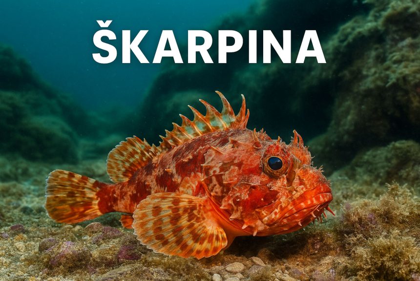 škarpina, Scorpaena scrofa, podmoje, bentos, dno, riba, more, jadran, koraligen