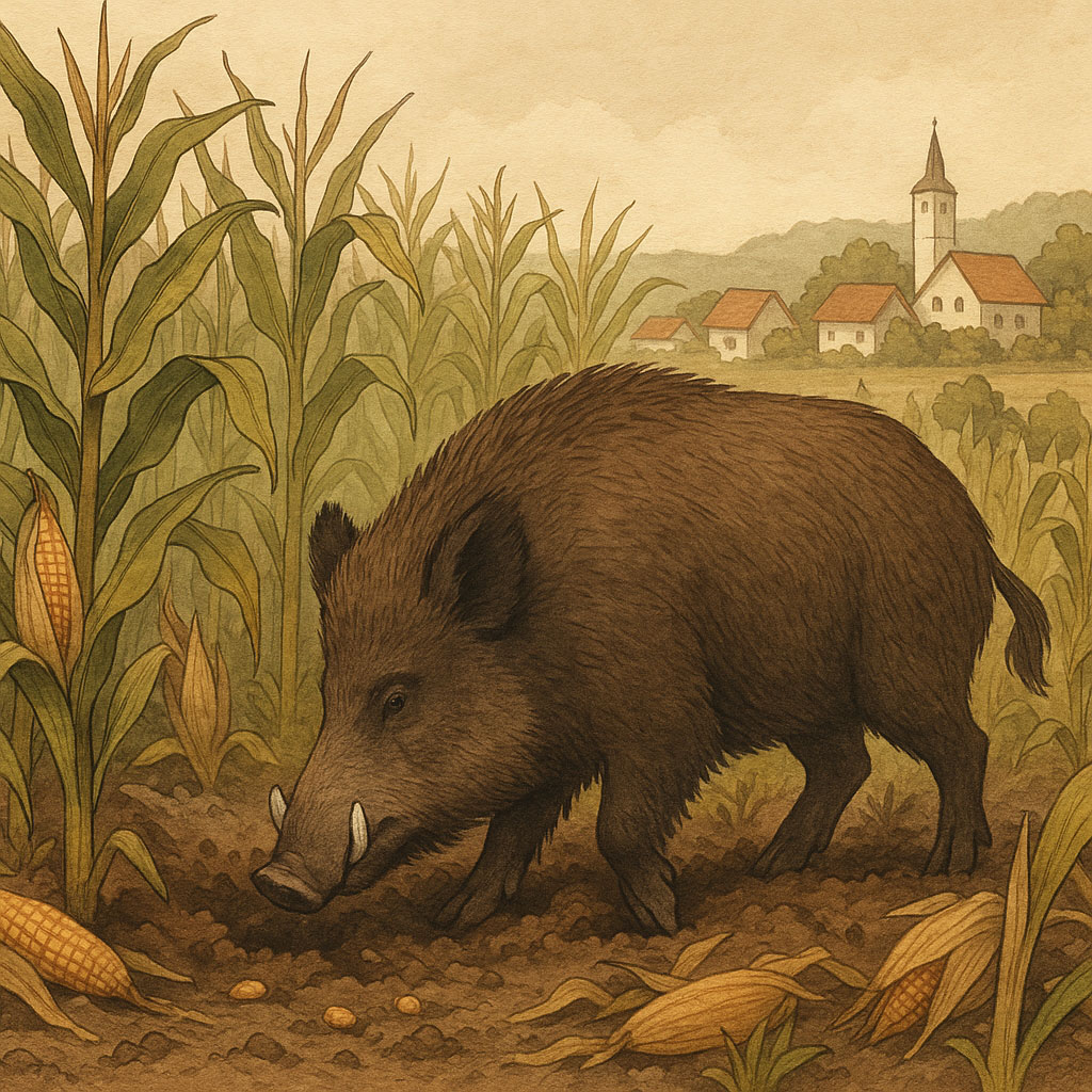 divlja svinja, Sus scrofa, štete