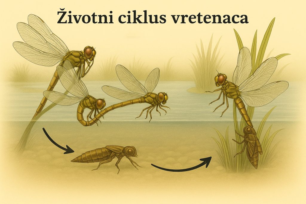 vretenca, odonata, kukci, ciklus, 
