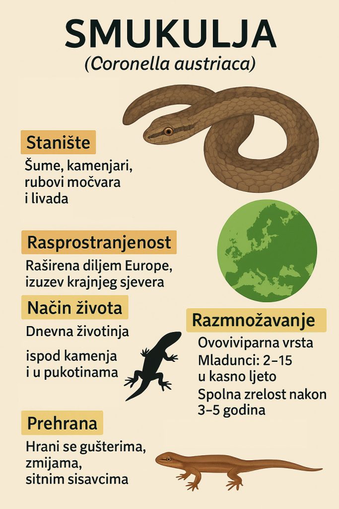 smukulja, smuk, zmija, zmije, coronella austriaca