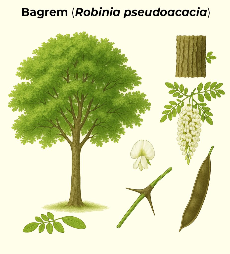bagrem, Robinia pseudoacacia