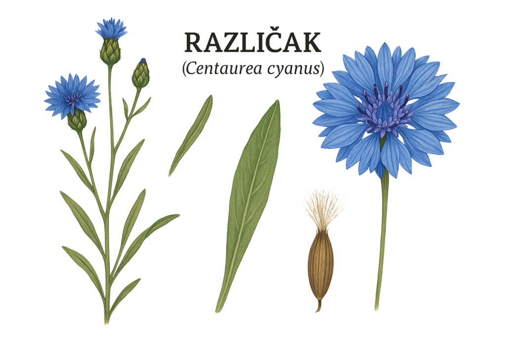 različak, Centaurea cyanus