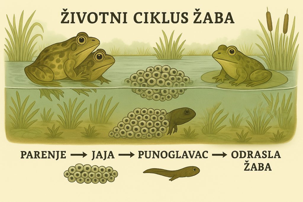 žabe, vodozemci, životni ciklus