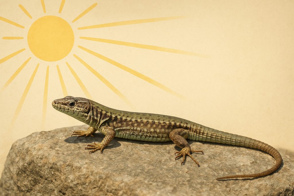 gušteri, sunčanje