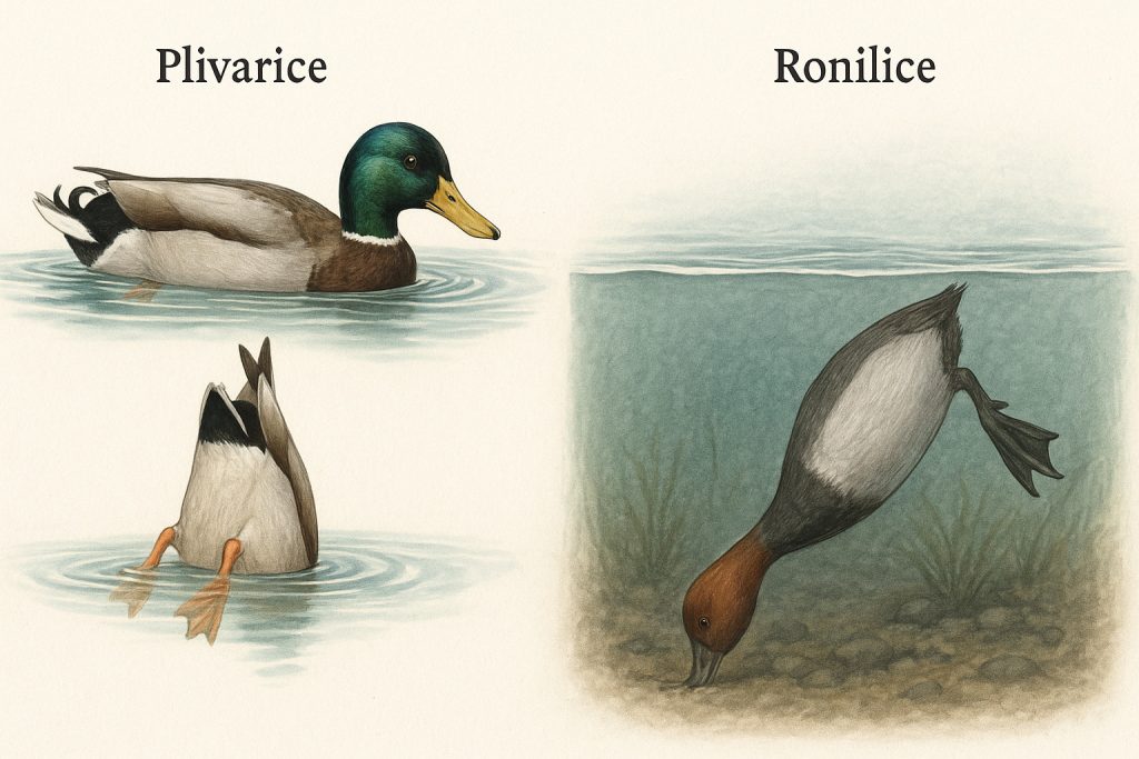 patke, plivarice, ronilice