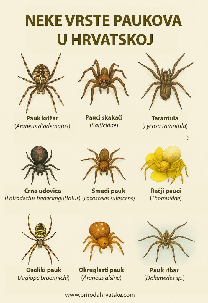 pauci, pauk, hrvatska, vrste