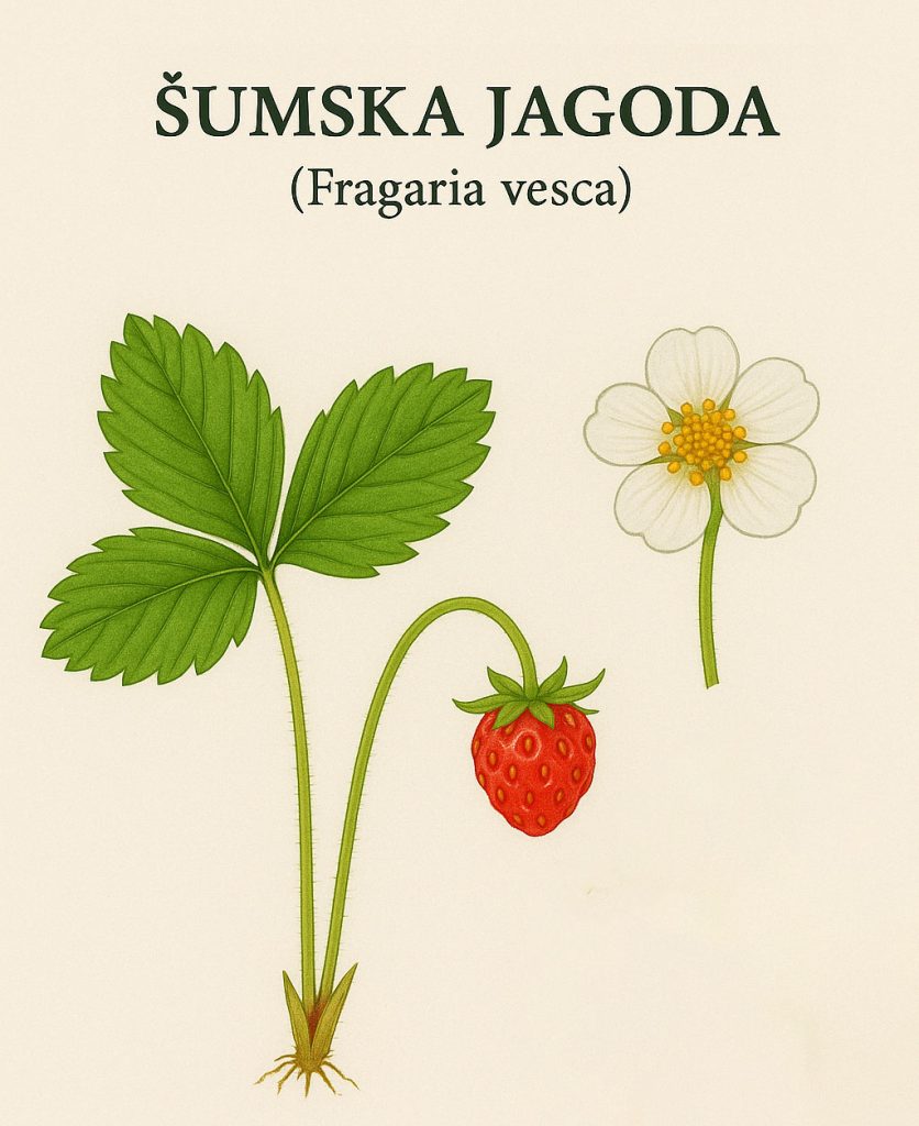 Šumska jagoda, Fragaria vesca
