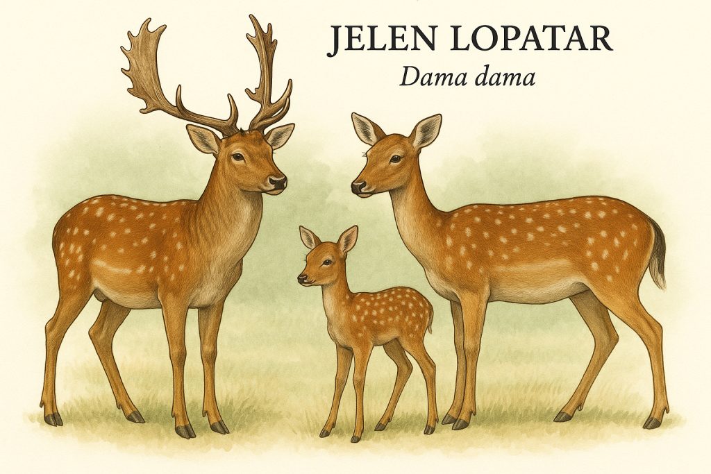 jelen lopatar, Dama dama