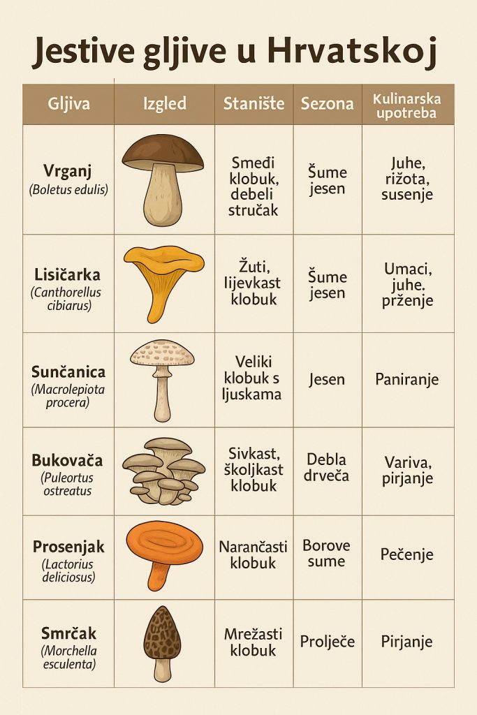 jestive gljive u Hrvatskoj