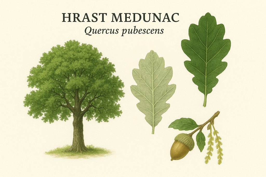 hrast medunac, Quercus pubescens