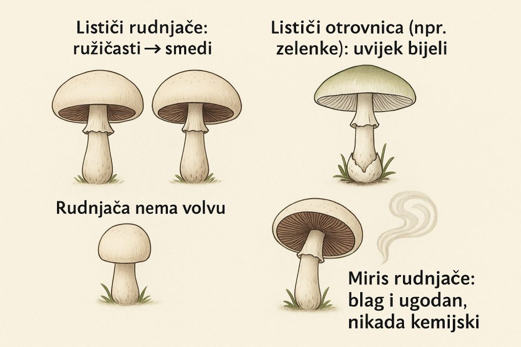 rudnjača, poljska pečurka, Agaricus campestris, gljive, gljiva, pečurke