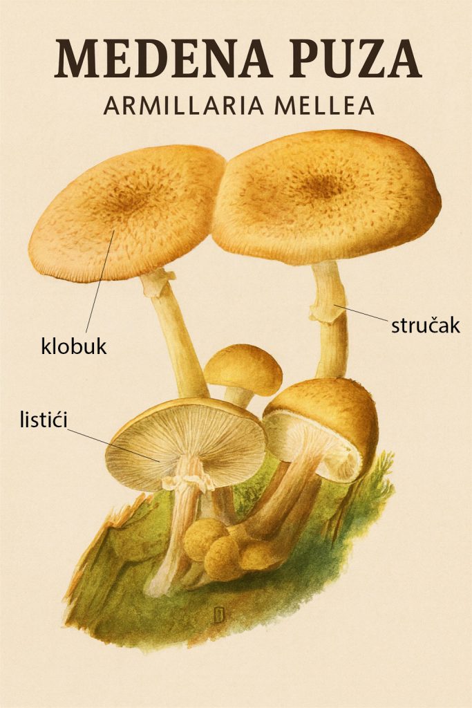 medena puza, Armillaria mellea
