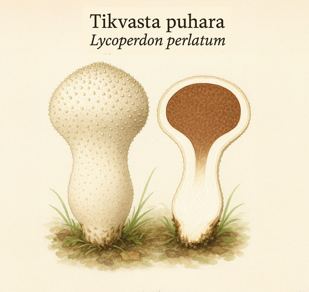 gljive, puhare, puhara, tikvasta puhara, Lycoperdon perlatum