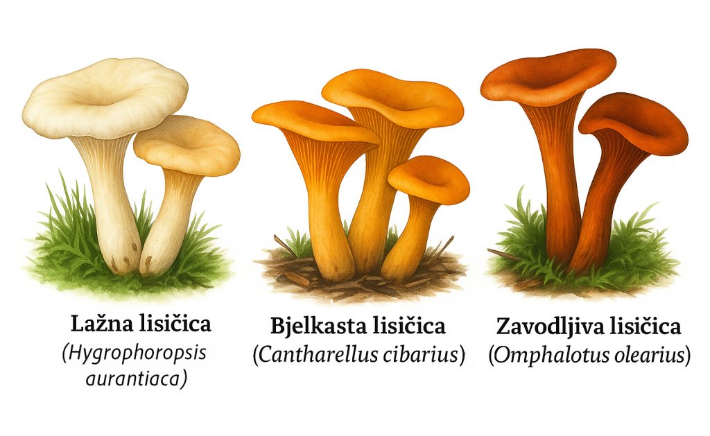 lisičice, Cantharellus, lisičarke, lisičke