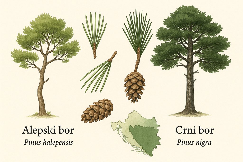 crni bor, alepski bor, pinus nigra
