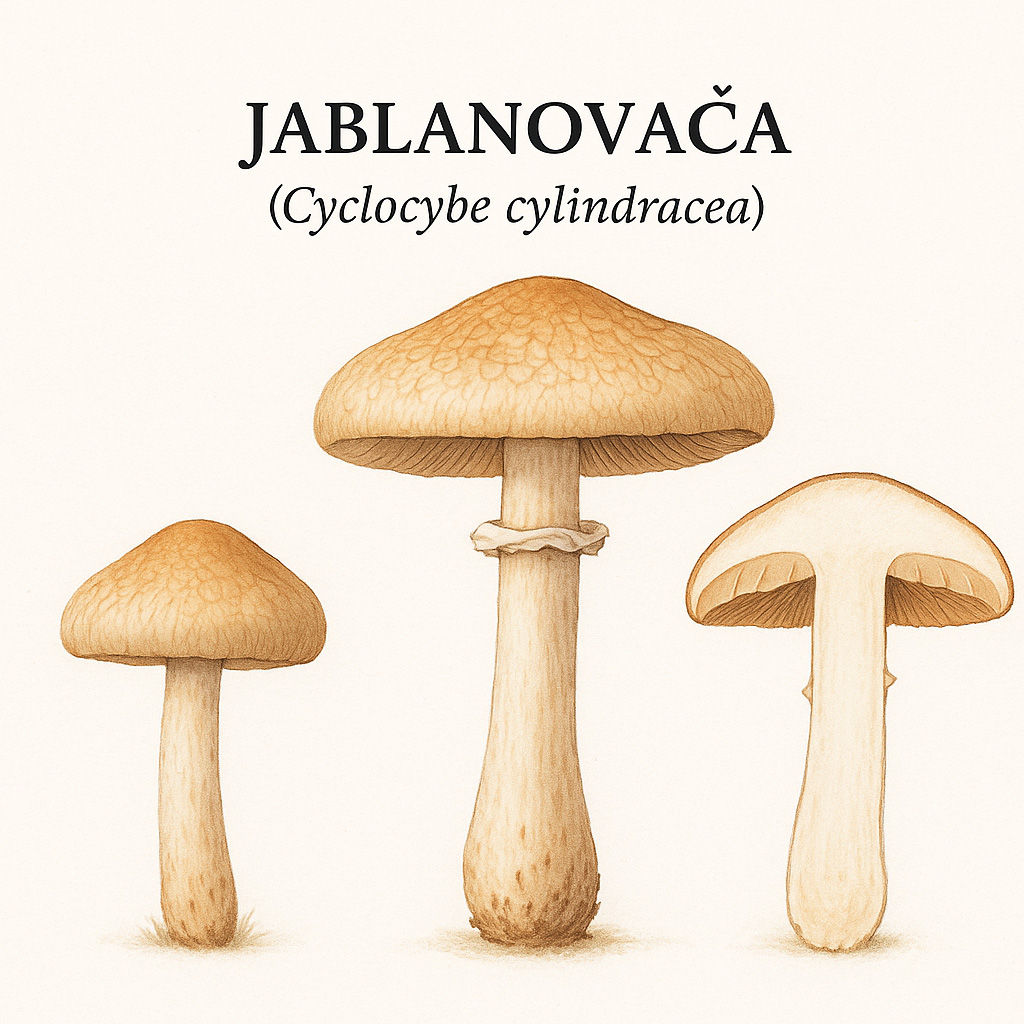 jablanovača, Cyclocybe cylindracea, agrocye aegerita