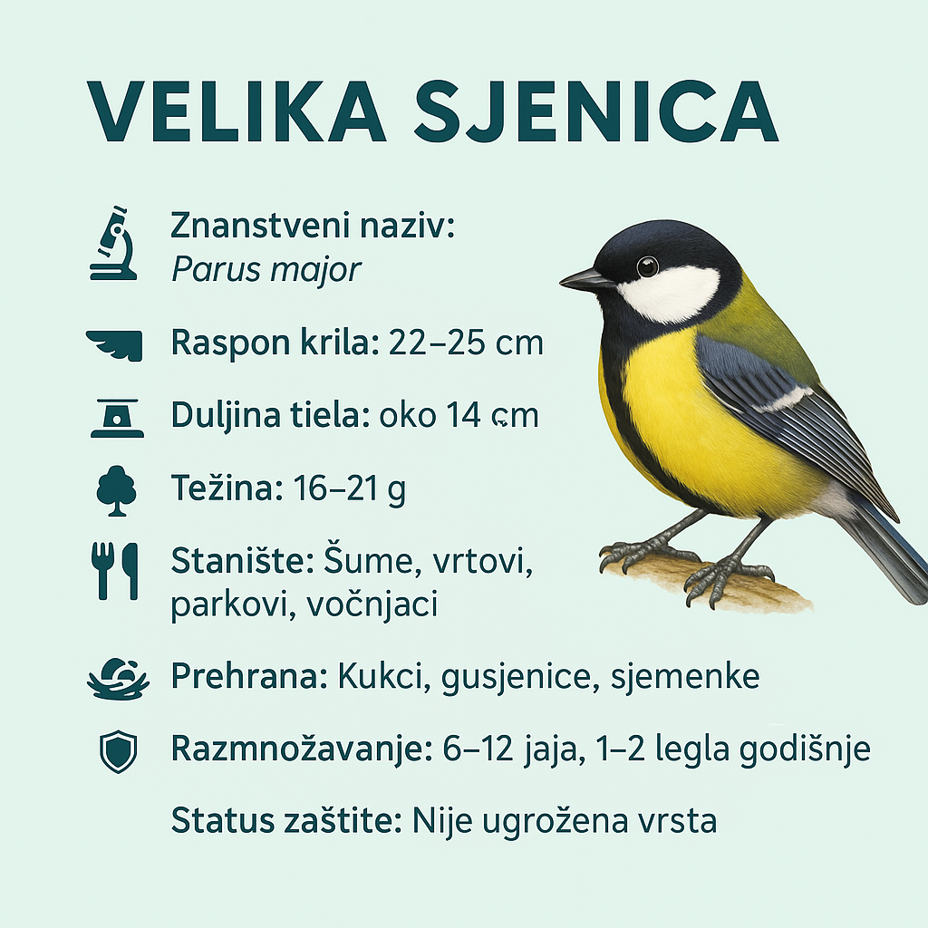 velika sjenica, Parus major